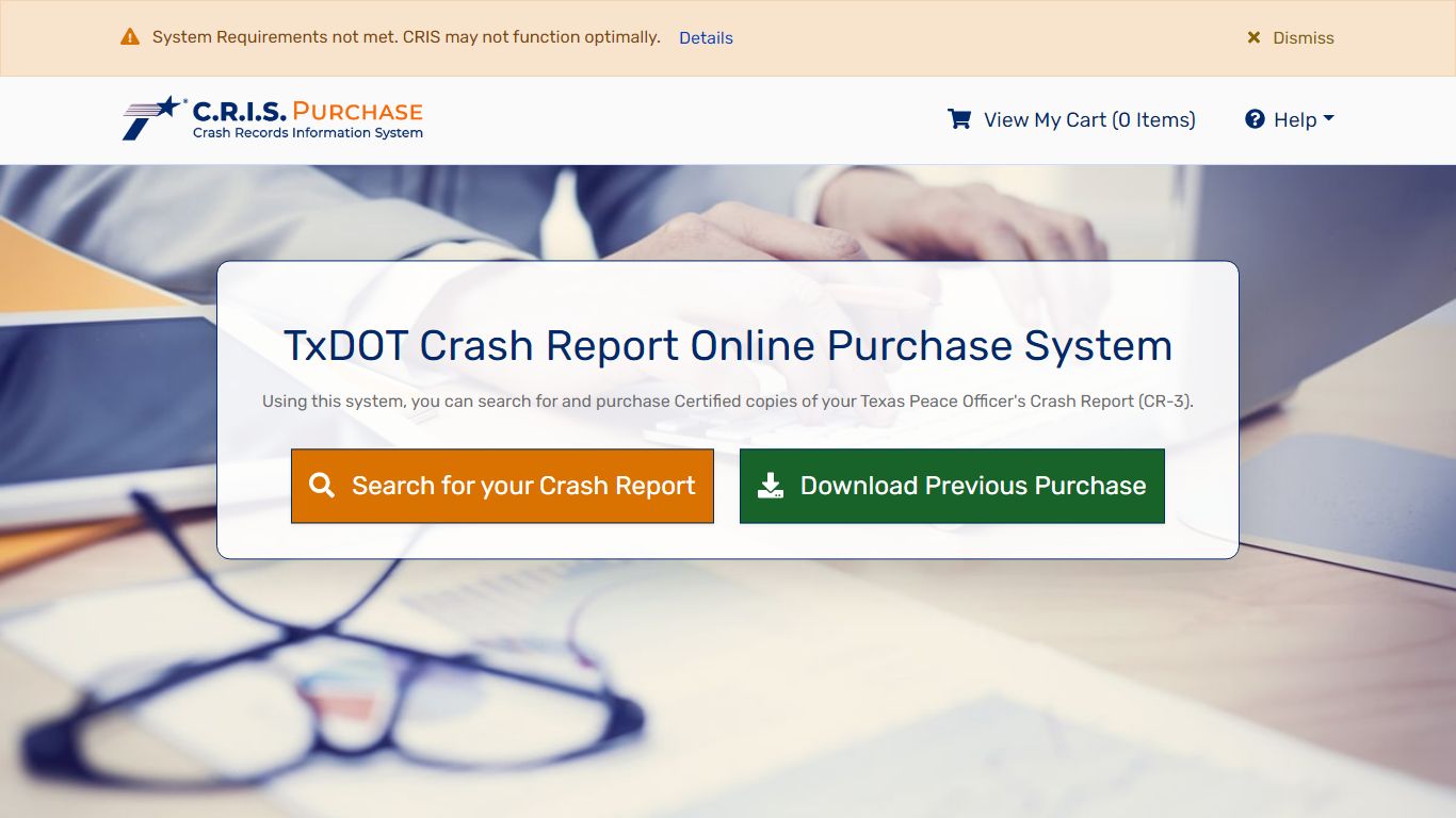 TxDOT Crash Report Online Purchase System - cris.dot.state.tx.us